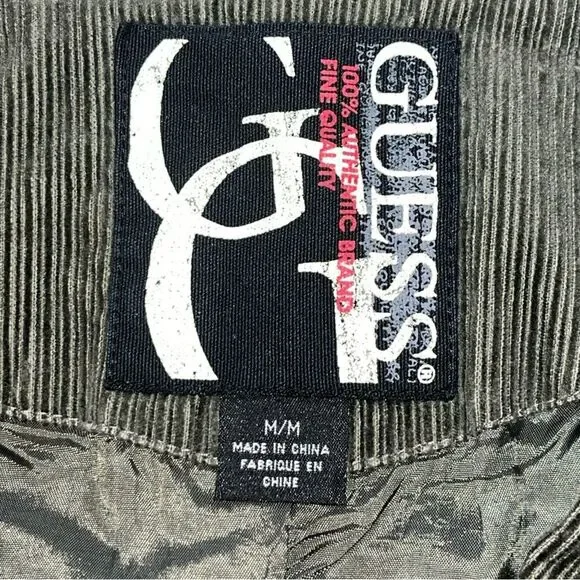 Guess Blazer Sports Jacket Corduroy Army Green Men's Size Medium Lined - Picture 3 of 10